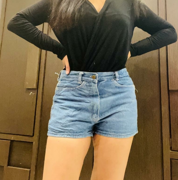 Blue denim shorts - Picture 3 of 5